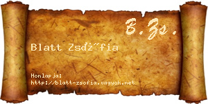 Blatt Zsófia névjegykártya